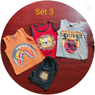 Combo 3 Bộ thun cho bé trai mặc hè cực mát(kominam)