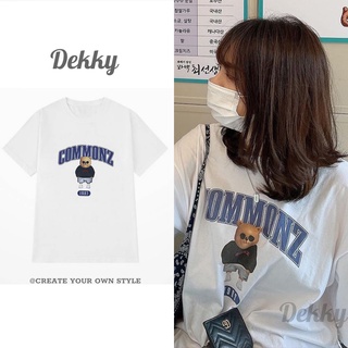 Áo thun nam nữ form rộng dekky cotton 100% co dãn 4 chiều hình gấu commonz