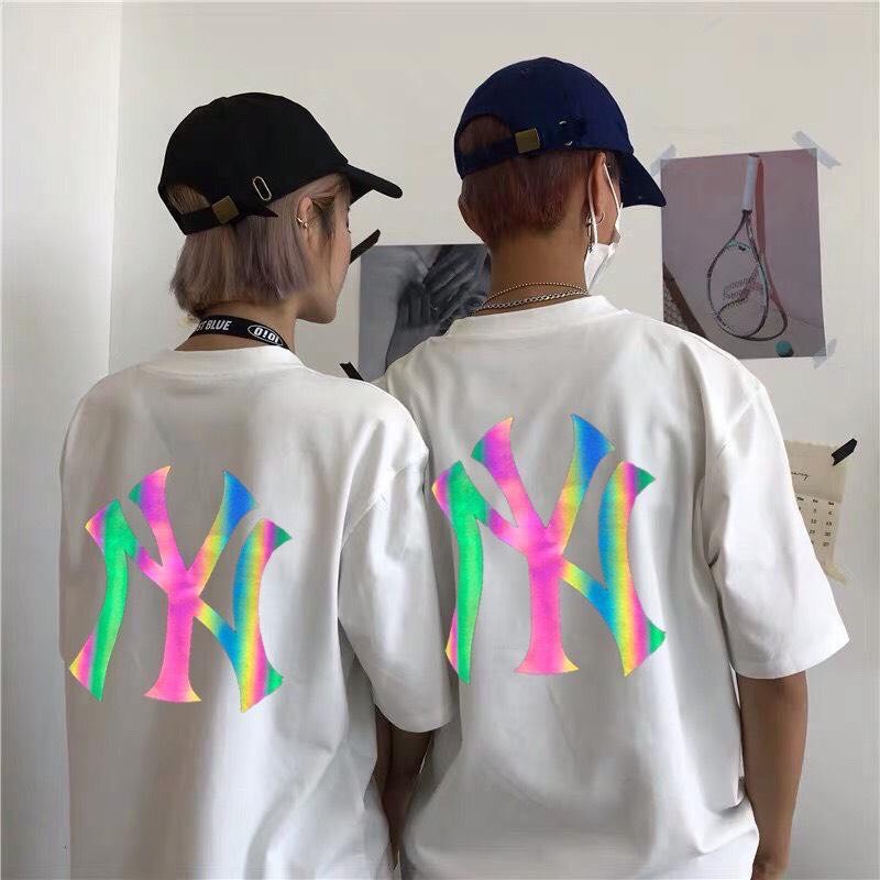 Áo Thun Cotton Nam Nữ Ny Phản Quang 7 Màu Unisex Tay Lỡ
