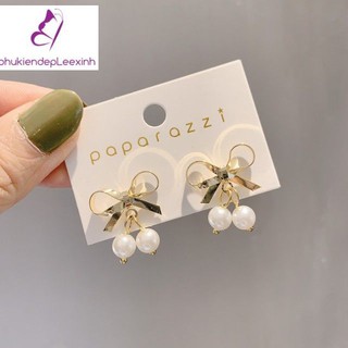 Bông Tai Nơ Maylee Hàn Quốc Bạc S925 Phụ Kiện Đẹp Leexinh