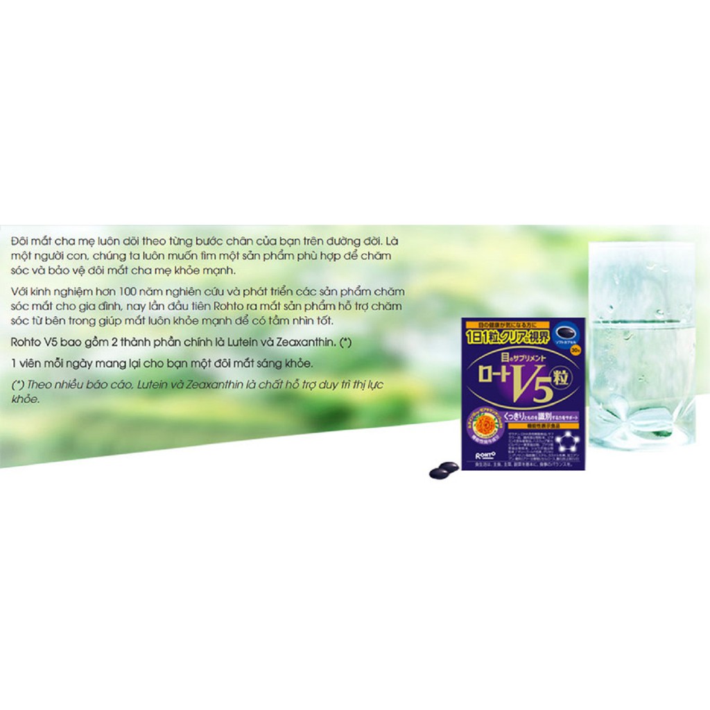 Viên uống sáng mắt Rohto V5 hộp 30 viên bảo vệ sức khỏe nhập khẩu Nhật Bản | BigBuy360 - bigbuy360.vn