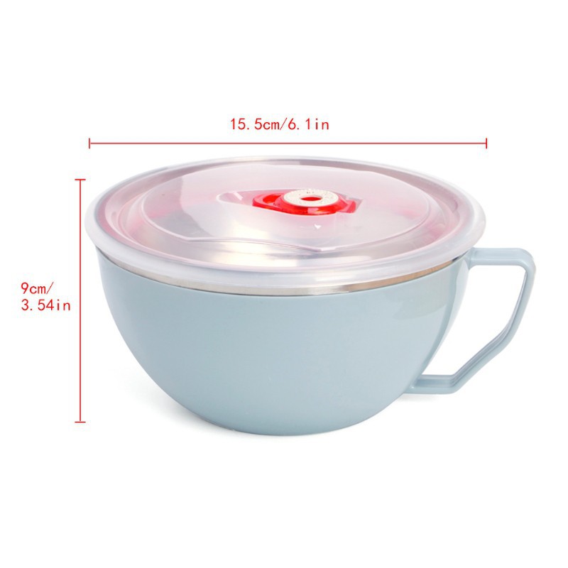 Tô đựng thức ăn bằng hợp kim không gỉ có nắp và quai cầm tiện lợi