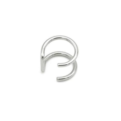 1 Khuyên Kẹp Vành Tai / Môi Giả Bằng Thép Không Gỉ Màu Đen Thời Trang Cho Nam Và Nữ