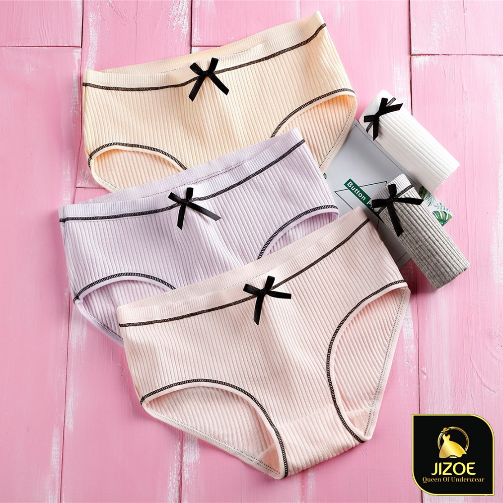 Quần lót nữ cotton tăm tre thông hơi nơ dễ thương giá rẻ đẹp thời trang QLT12