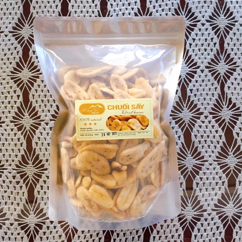 1KG Chuối sấy Giòn không đường -Đặc sản Đà Lạt