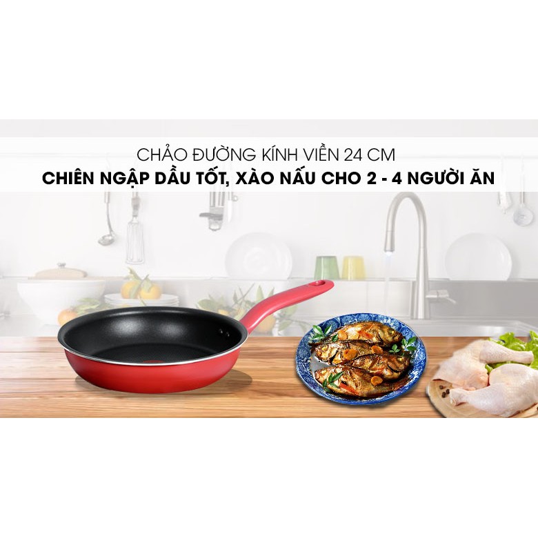 Chảo chiên chống dính Tefal 21cm/24cm/28cm So chef - Bảo hành kỹ thuật chính hãng 2 năm