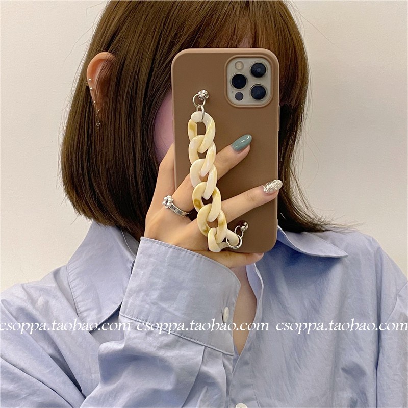 Samsung S8 S8PLUS S9 S9PLUS S10 S10PLUS S7edge S21Ultra S21+ A12 A42 5G A6 A8 2018 A6Plus A6+ Brown marble Bracelet mobile phone case Personalized creative mobile phone protective cover Japanese and Korean style silicone mobile phone anti falling shell