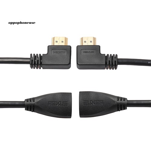 【OPHE】90 Degree Angle Left/Right Toward HDMI Male to HDMI Female Adapter Cable