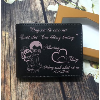 Ví da handmade | ví da bò thật 100% khắc theo yêu cầu