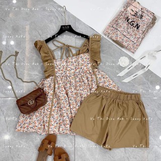 set bộ đùi hoa nhí pha tay bèo