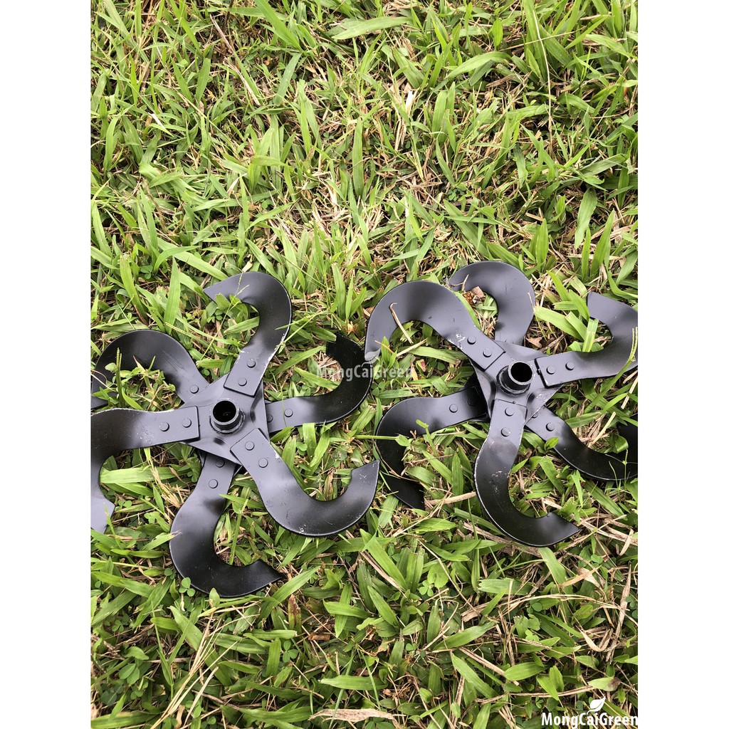 Lưỡi xới đất gắn máy cắt cỏ - Dao phay đất hình cánh quạt gắn đầu máy cắt cỏ - gồm hốp số  và 2  dao phay đất