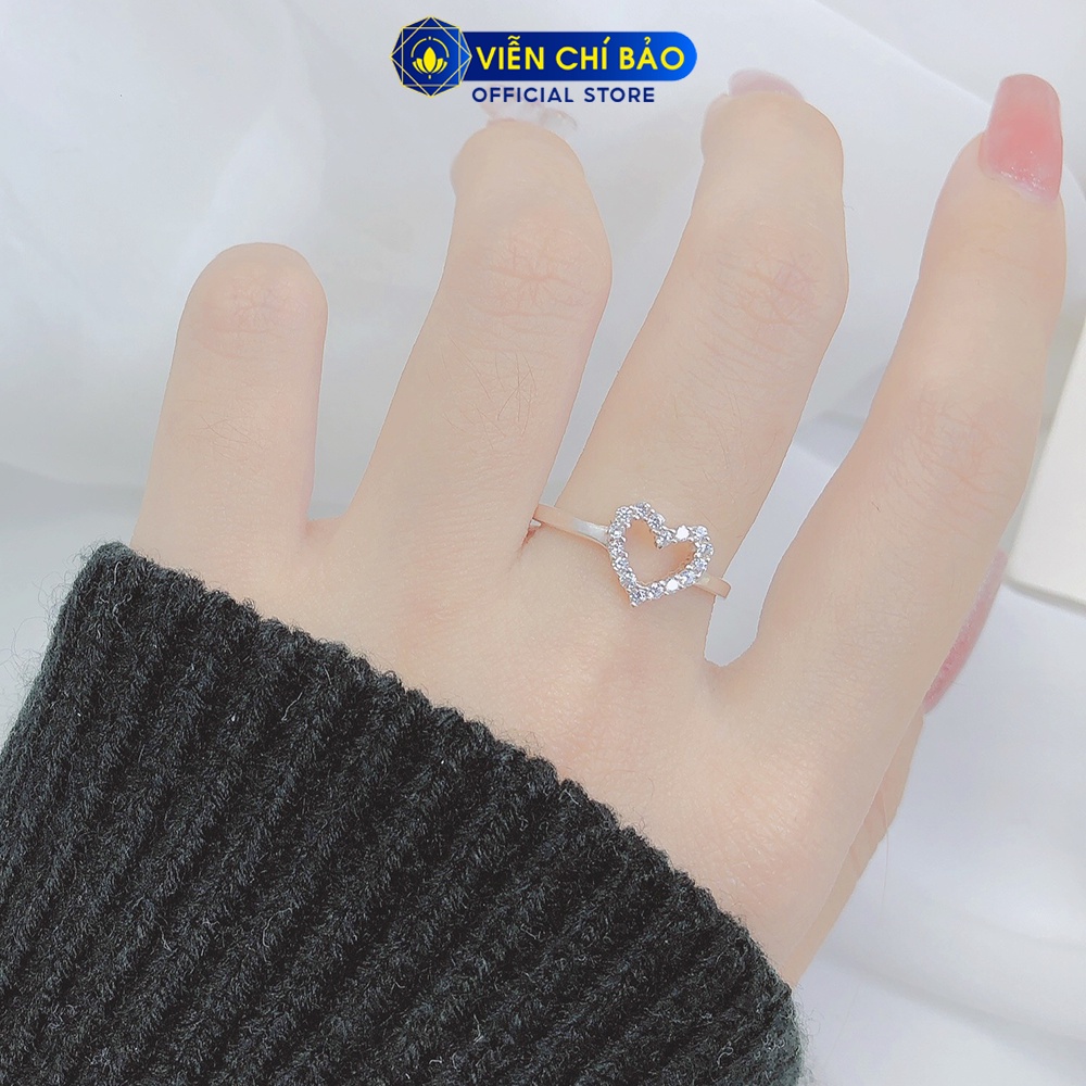 Nhẫn bạc nữ trái tim tình yêu Strong Heart chất liệu bạc S925 thời trang phụ kiện trang sức nữ Viễn Chí Bảo N400505