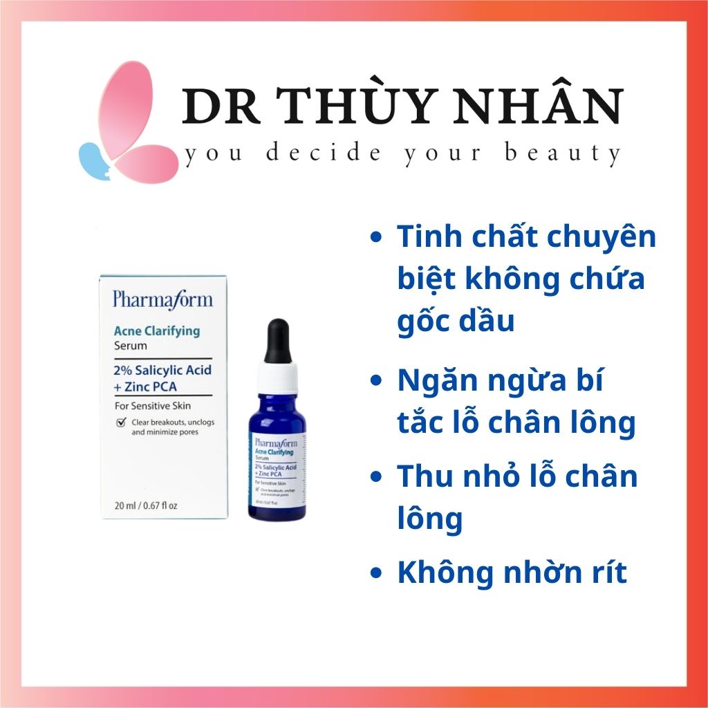 Serum ngừa mụn, giảm thâm mụn Salicylic Acid Pharmaform 20ml cho da nhạy cảm
