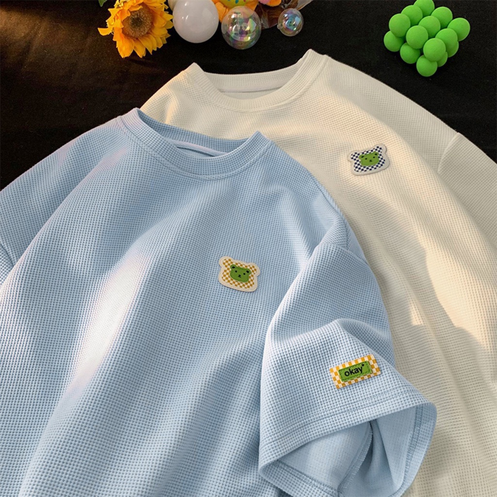 Áo Thun Nam Nữ  Chất Tổ Ong Hàn Quốc Con GấuVải Dày Mịn Thoáng Mát Thiết Kế Thời Trang Kiểu Dáng Năng Động Trẻ Trung