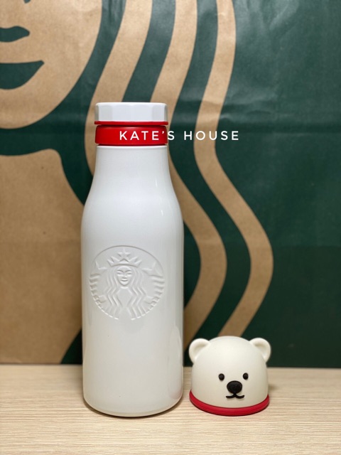 Bình giữ nhiệt Giáng Sinh Taiwan 2019 - gấu trắng