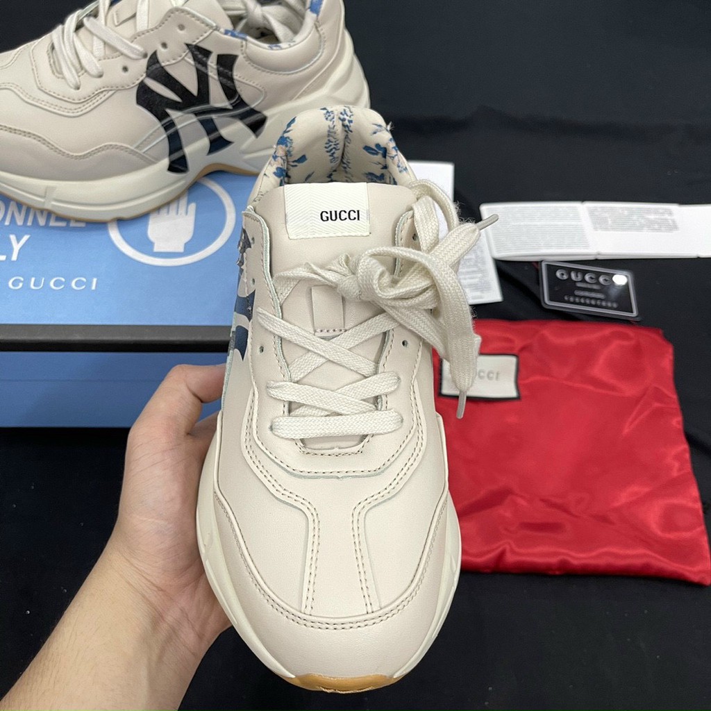 (FREESHIP + ẢNH THẬT 1.1) Giày Gucci NY đen Box xanh Full PK