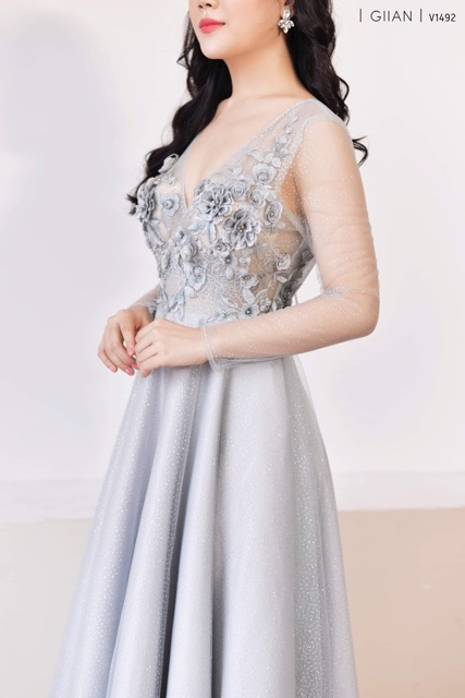 ẢNH VÀ VIDEO THẬT 1000% - đầm dài phối hoa nổi