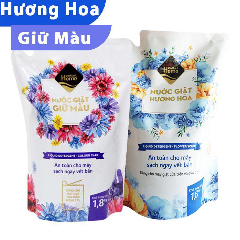 Combo 2 túi nước giặt Giữ màu+Hương hoa Vinmart Home 1,8kg