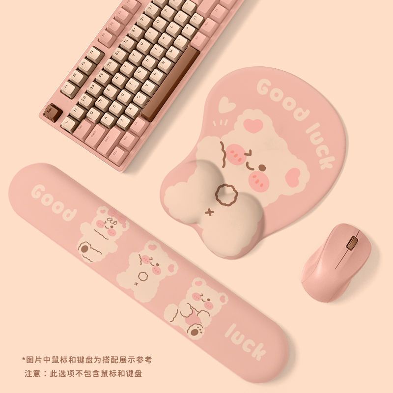 Đệm Lót Chuột Bằng Silicon Mềm Hình Gấu 3d Hỗ Trợ Cổ Tay / Bàn Phím Máy Tính