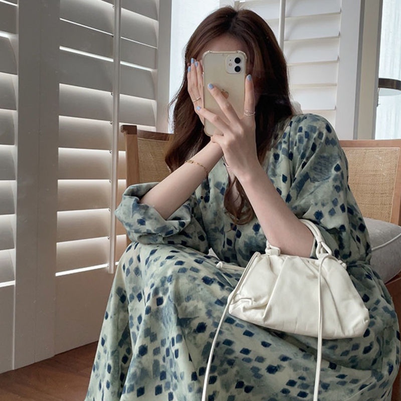 Đầm Hoa Cổ Chữ V Thiết Kế Mới Thời Trang Mùa Xuân Dành Cho Nữ đầm bầu váy nữ váy bé gái váy dài chân váy dài váy nữ chân váy dài