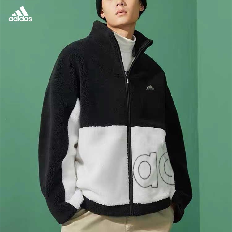 Áo Khoác Adidas 100% Cotton Phối Màu Thời Trang Thu Đông Cho Cặp Đôi