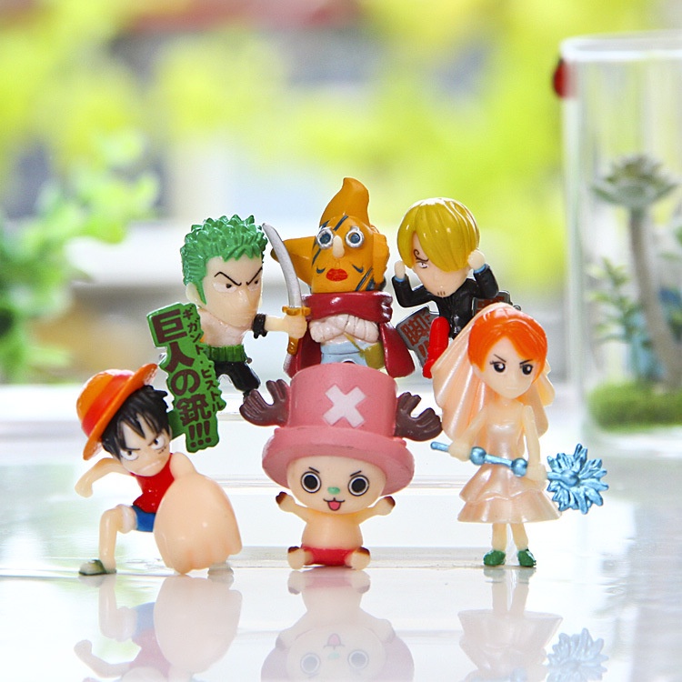 Set 6 Nhân Vật Hoạt Hình One Piece Monkey D Mô Hình Đồ Chơi Nhân Vật Luffy Itachi Dùng Trang Trí Tiểu Cảnh / Tiểu Cảnh DIY