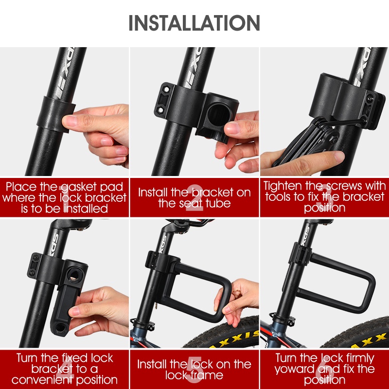 Ổ khóa WEST BIKING hình chữ U chống trộm tiện dụng cho xe đạp leo núi