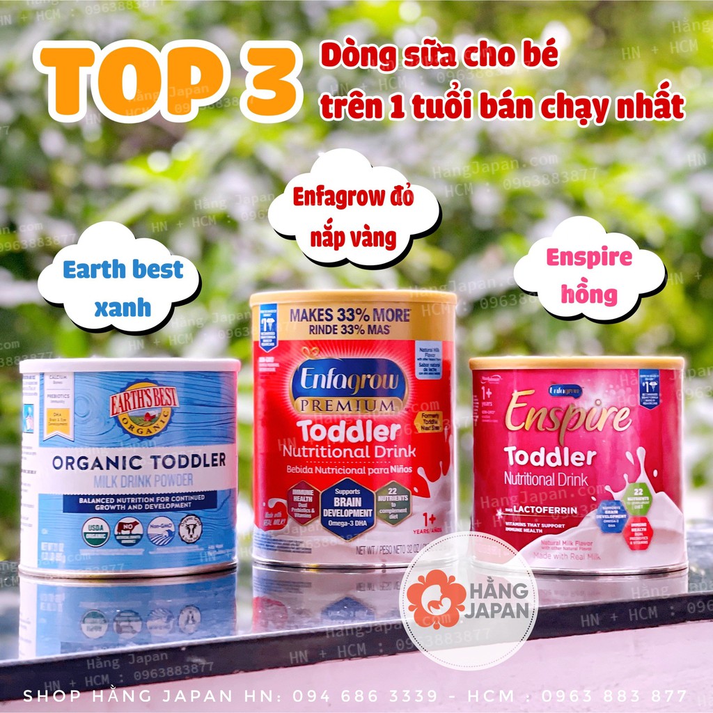 Sữa bột Enfagrow Enspire 581g/ 680g/850g cho bé tư ss tới 3 tuổi