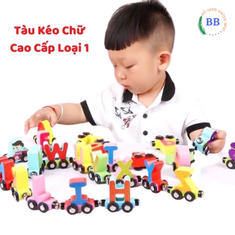 Tàu nam châm kéo chữ 27 toa dành cho bé