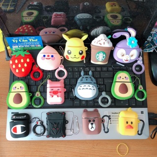 Vỏ bọc hộp sạc tai nghe Airpods, i11, i12, i9s bằng silicon hình nhiều kiểu dáng đáng yêu