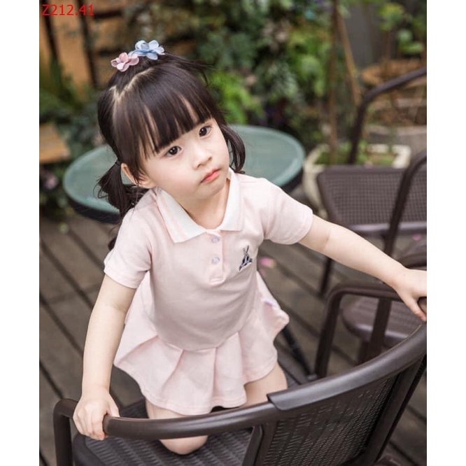 Váy polo xếp ly bé gái