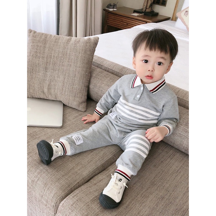 Bộ nỉ Nơ Và Cổ Bẻ cực xinh và ấm cho bé trai và bé gái Từ 7kg Đến 32kg