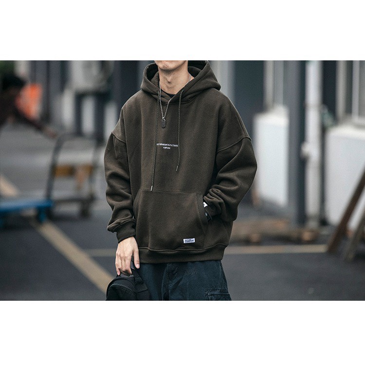 Áo Hoodie thêu chữ basic nam nữ unisex form rộng mặc cực đẹp, chất nỉ cotton Hàn cao cấp, hợp mọi thời đại