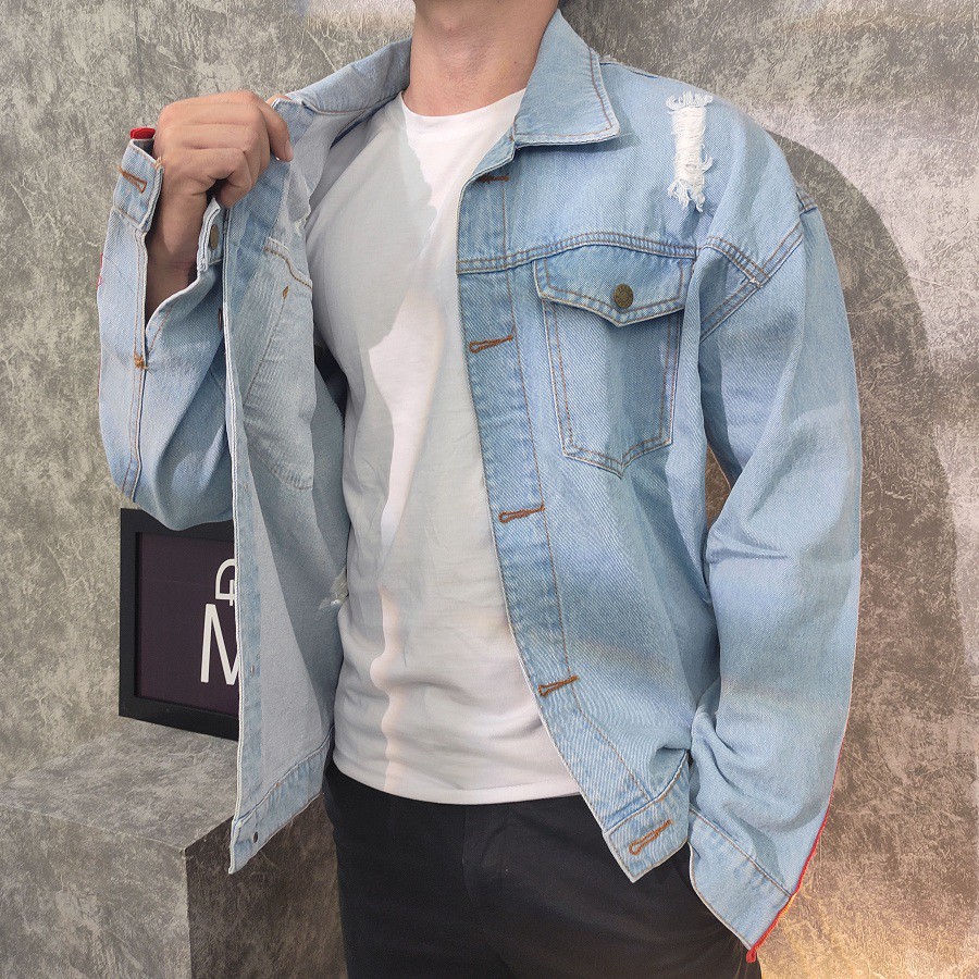 Áo khoác nam jean xanh SS458 [FREESHIP] shop Sunsun chuyên áo jeans nam nữ