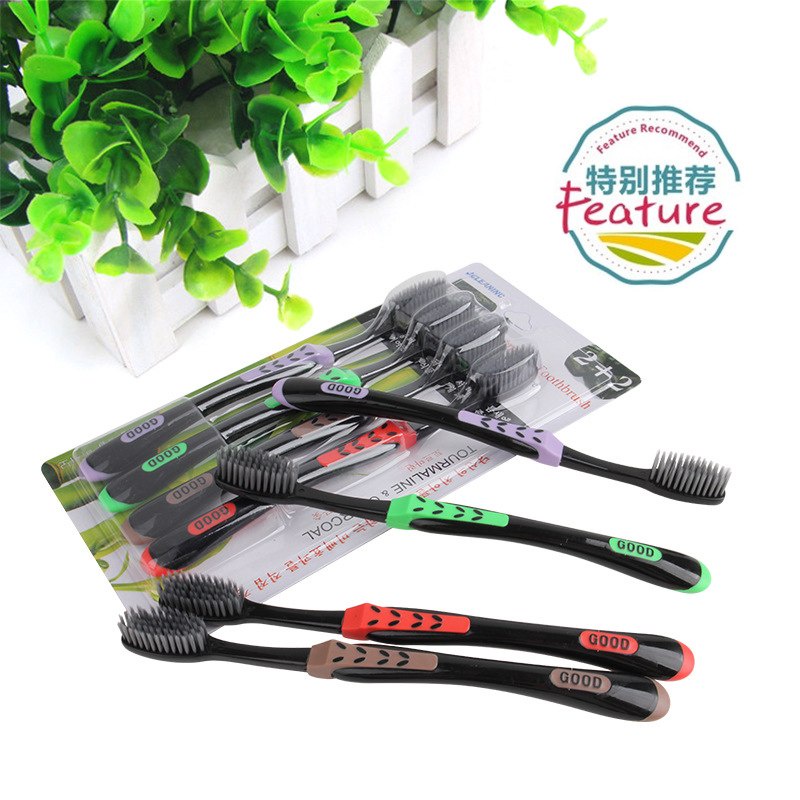 SET 4 Bàn Chải Đánh Răng Nano Than Tre Hàn Quốc 2+2 #239