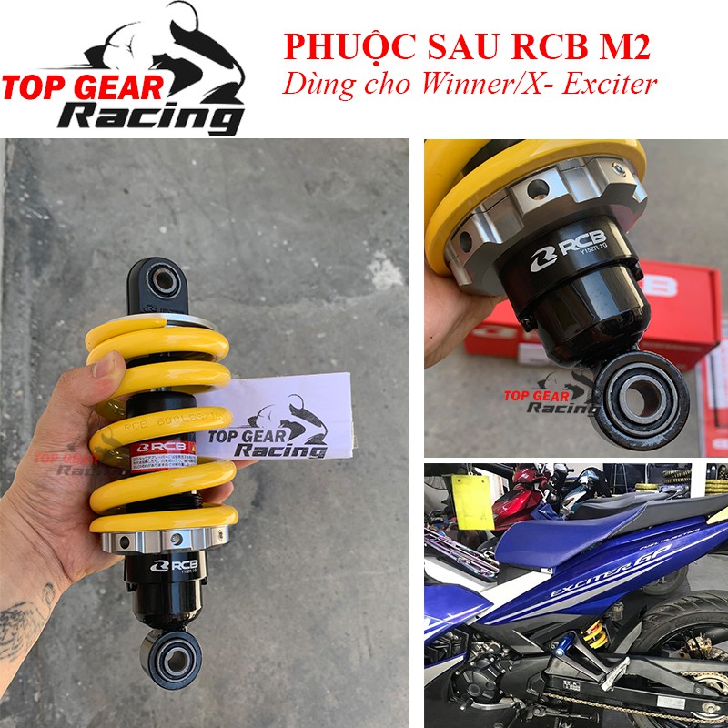 Phuộc RCB M2 Monoshock Dùng Cho Exciter Winner Vàng Đỏ