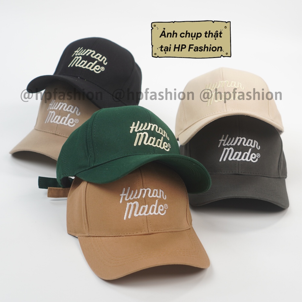 Mũ lưỡi trai ❤️ Nón kết thêu chữ Human Made chất kaki cao cấp form unisex nam nữ N61 - Happy Style