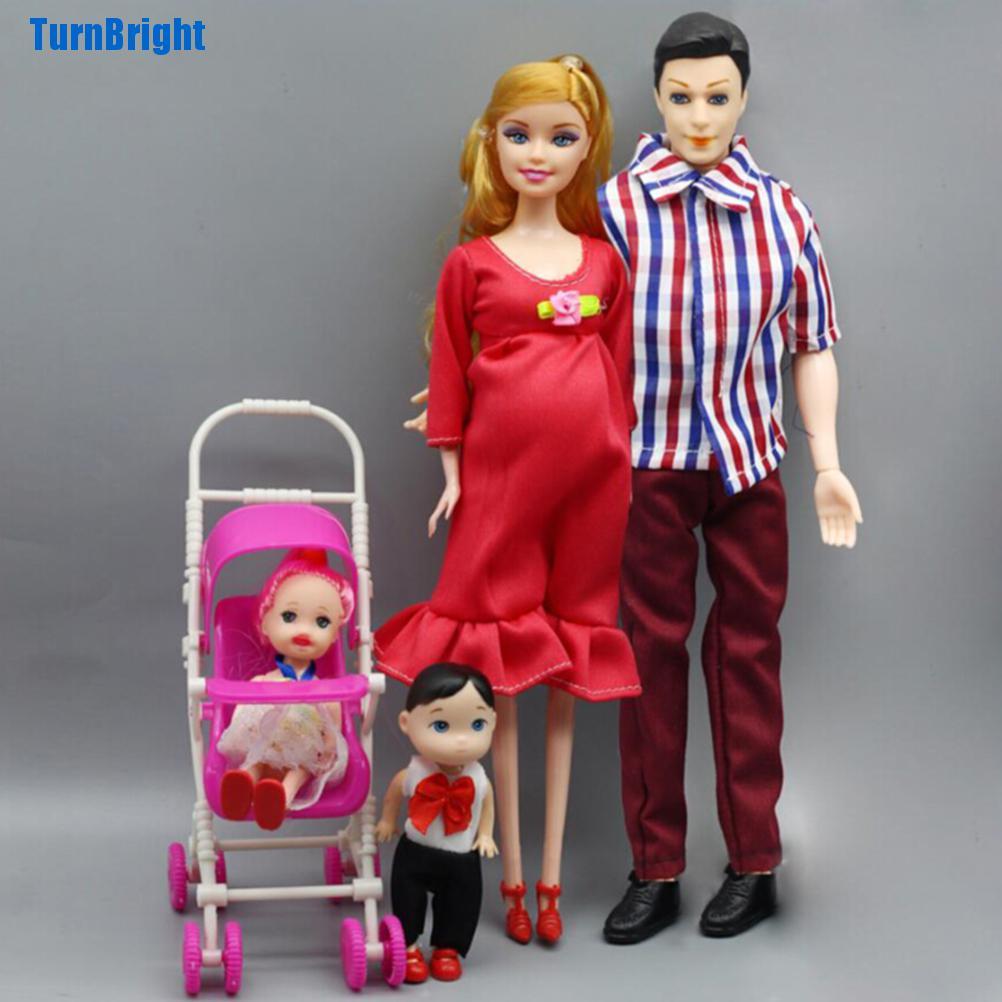 Set 6 Mô Hình Gia Đình Búp Bê Barbie Mang Thai Giáo Dục Cho Bé