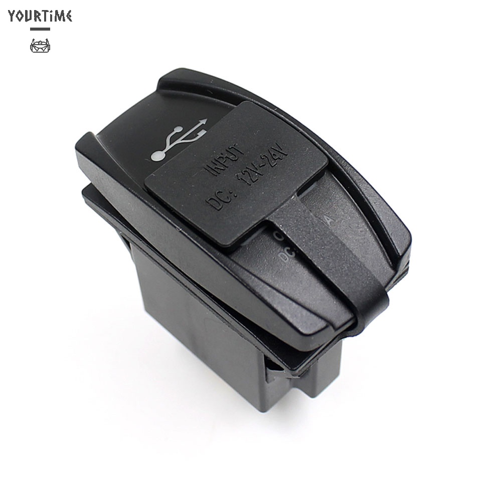 Củ sạc điện thoại hai cổng USB 3.1A có đèn LED xanh dương cho xe hơi