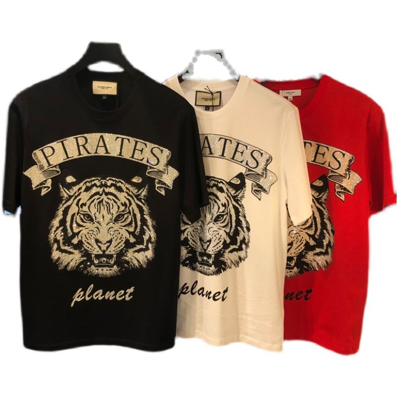 Áo Thun Nam Dáng Rộng In Hình Đầu Hổ Thời Trang Sang Trọng