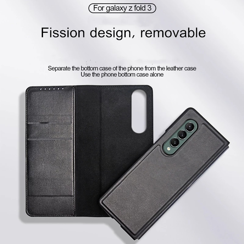 Bao da điện thoại kiểu ví gập từ tính chống va đập cho Samsung Galaxy Z Fold 2 Fold 3 5g