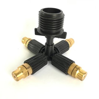 Vòi phun sương 4 cửa đầu đồng, ren ngoài 1/2", không có van chống nhỏ giọt.