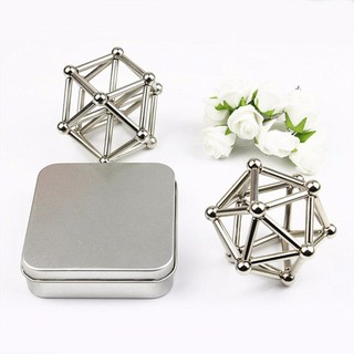 Bộ xếp hình nam châm siêu mạnh,Bộ xếp hình nam châm gồm 36 que và 27 viên bi