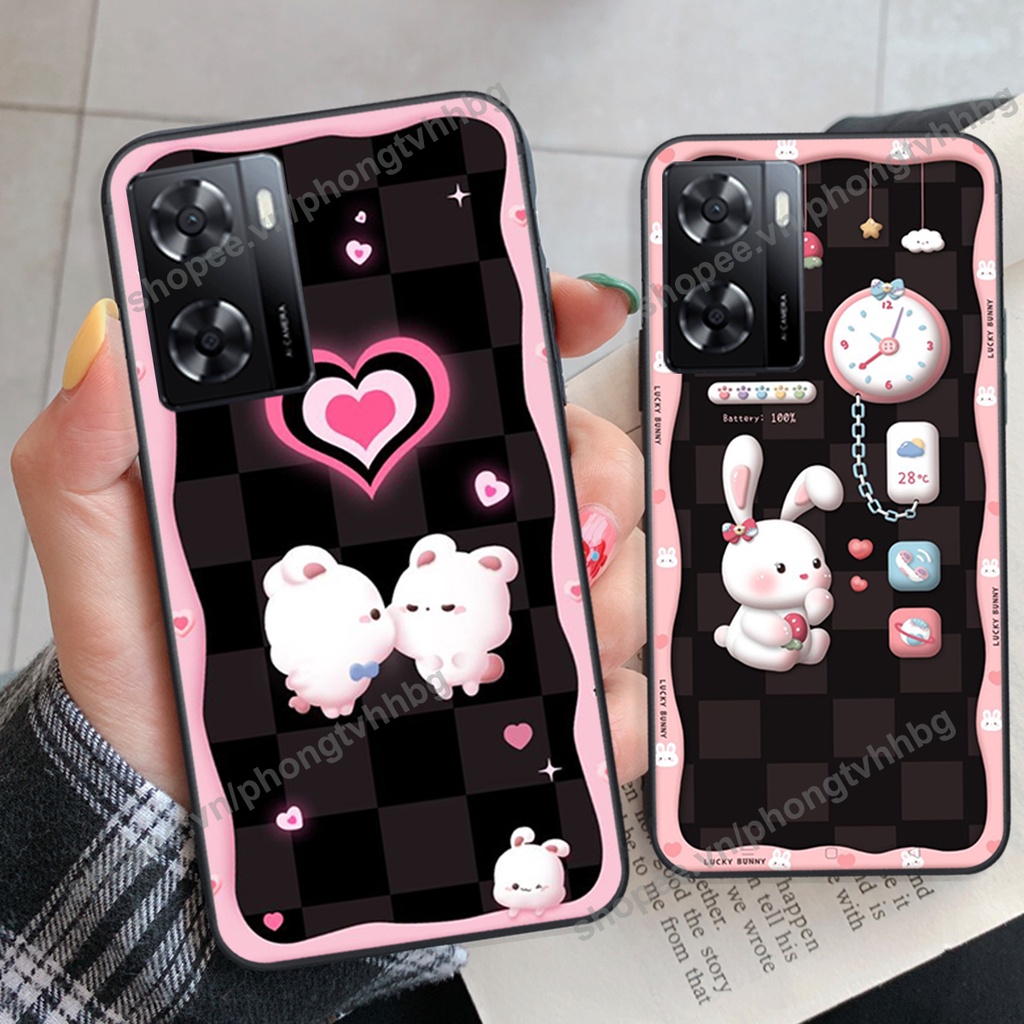 Ốp lưng Oppo A57 2022 - Oppo A57 4G gấu,thỏ trắng , đồng hồ dễ thương cute cực đẹp