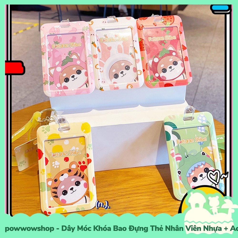 [Sẵn VN - Hỏa Tốc] Dây Móc Khóa Bao Đựng Thẻ Nhân Viên Nhựa PC+Acrylic Mẫu Fortune Shibe Shiba Dog