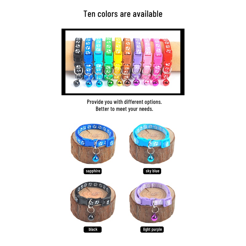 &lt;cutepethome&gt;Vòng Cổ Cho Thú Cưng Nhiều Màu Sắc Dễ Thương Có Thể Điều Chỉnh