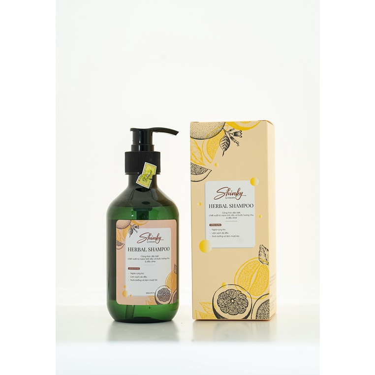Bộ đôi dầu gội Shinky Herbal Shampoo 300ml - Dầu gội thiên nhiên dưỡng tóc, ngăn rụng tóc - DARLENA