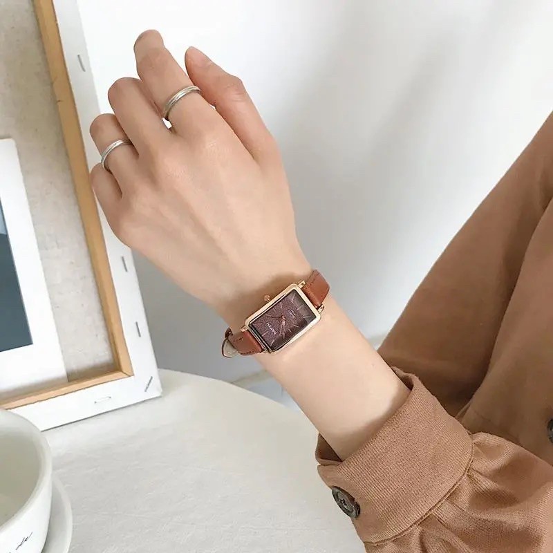 Đồng hồ nữ Barsh BV022 chính hãng, kiểu dáng thời trang, phong cách Hàn Quốc, mặt chữ nhật cá tính - HÀNG MỚI VỀ