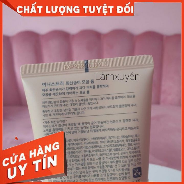 Sữa Rửa Mặt Tro Núi Lửa–Innisfree Jeju Volcanic Pore Cleansing Foam 150mllàm sạch bụi bẩn,bã nhờn,giúp da sáng