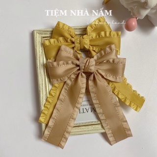 🎀 KẸP TÓC NƠ DÀI VIỀN BÈO TIỂU THƯ - [ Nhà Nấm handmade ]